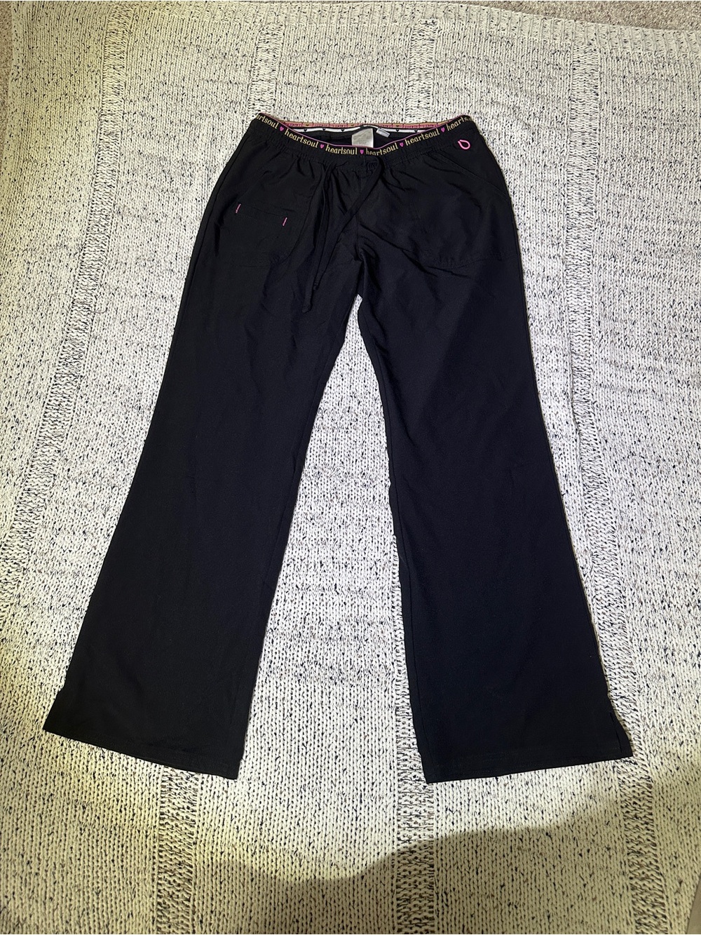 HeartSoul Black Scrubs with Pink Waist Trim